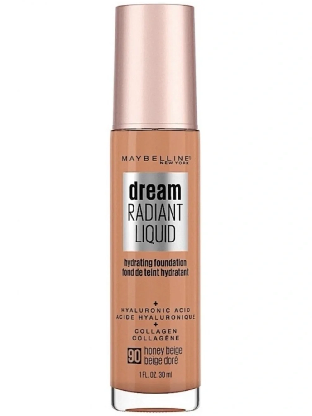 Maybelline 90 Honey Beige Dream Radiant Liquid Hydrating Foundation 1oz